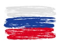 Russian colorful brush strokes painted flag - vector